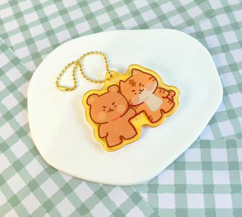 Tiger vs Bear Keychain