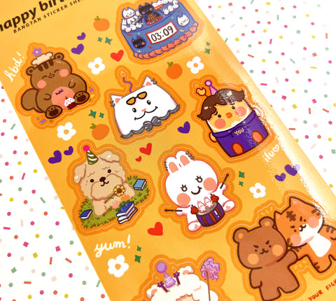 Sticker Sheet: Bangtan Birthday Cakes