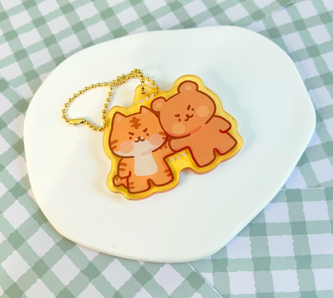 Tiger vs Bear Keychain