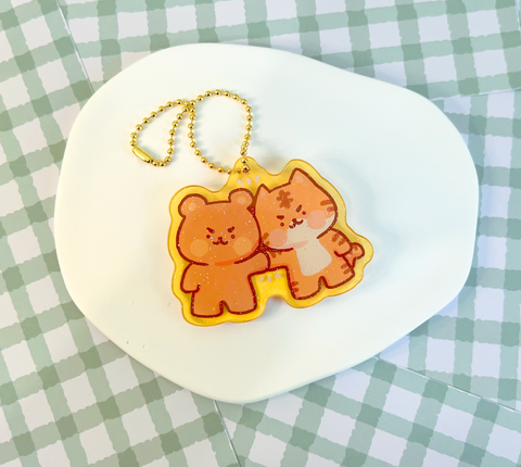 Tiger vs Bear Keychain