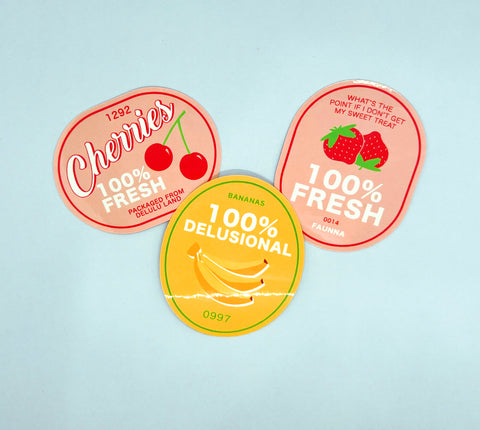 Fruit Label Meme Stickers