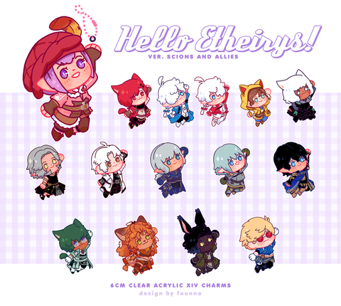 Hello Etheirys: Scions & Allies Acrylic Keychains