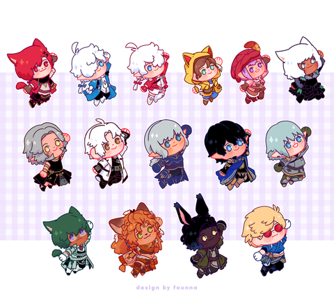 Hello Etheirys: Scions & Allies Acrylic Keychains