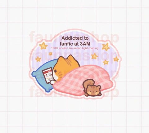 Reading Fanfic Sticker