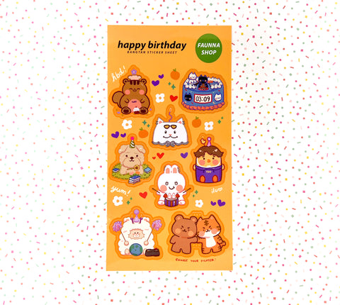 Sticker Sheet: Bangtan Birthday Cakes